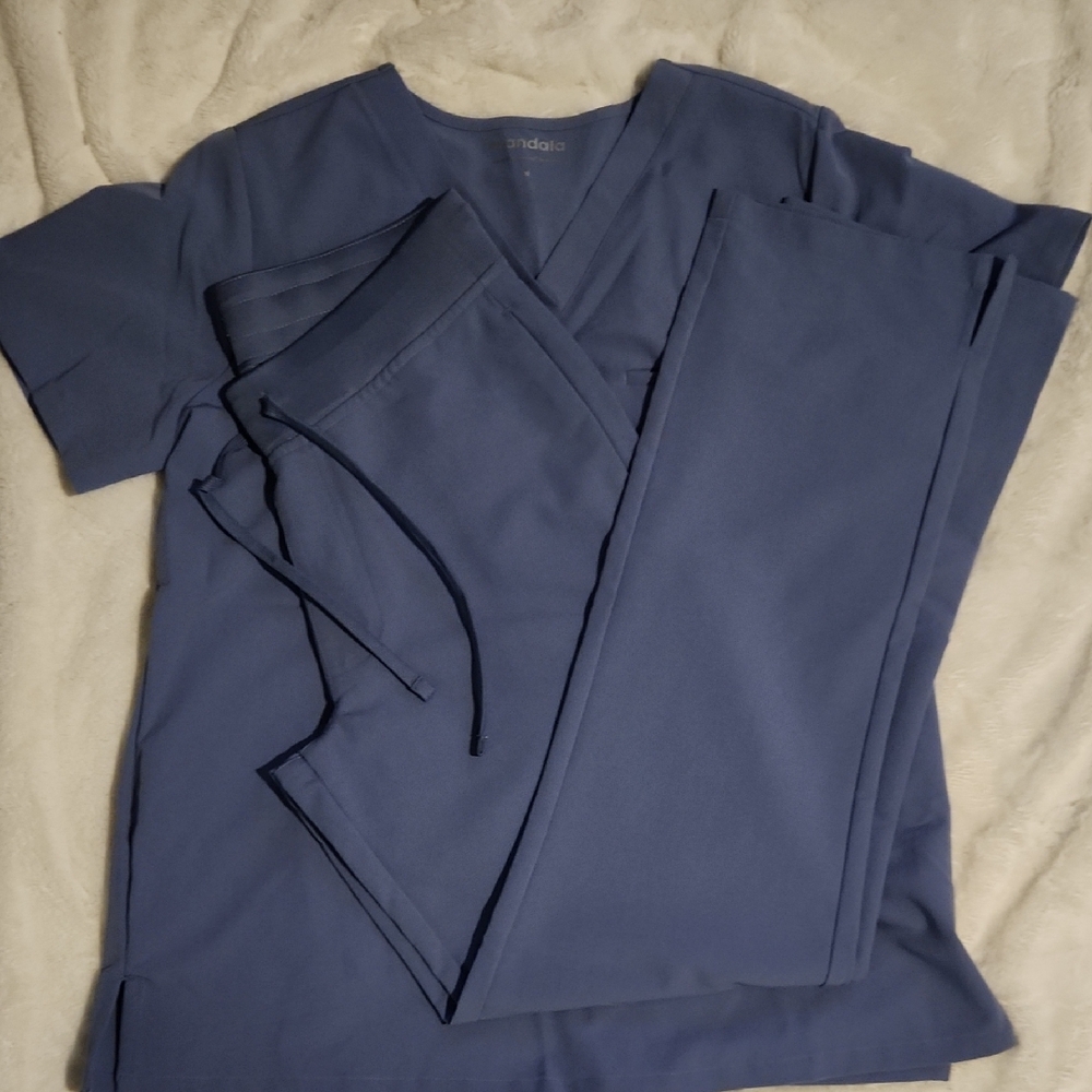 Mandala Light Blue Scrub Set